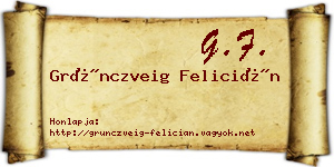 Grünczveig Felicián névjegykártya